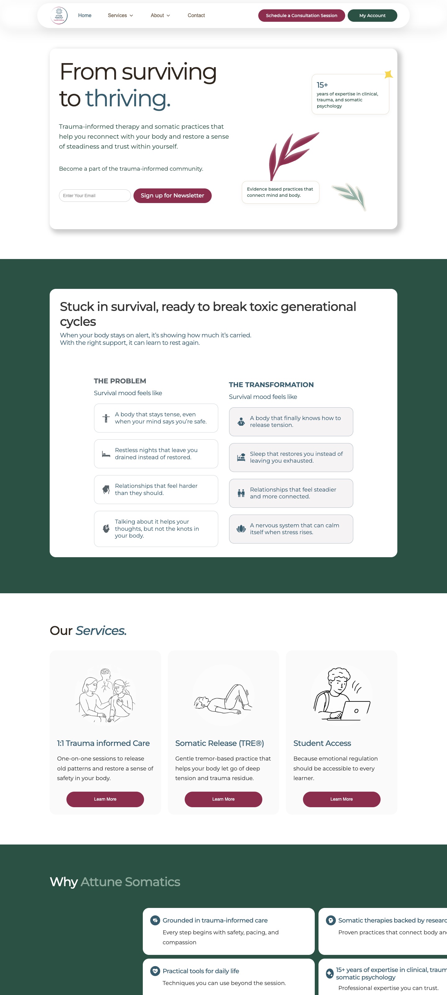 Screenshot of Therapy booking platform