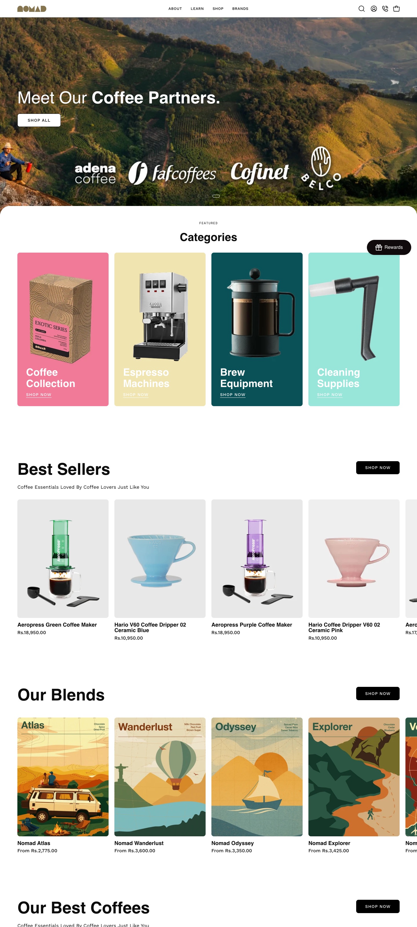 Screenshot of Nomad Coffee Studio