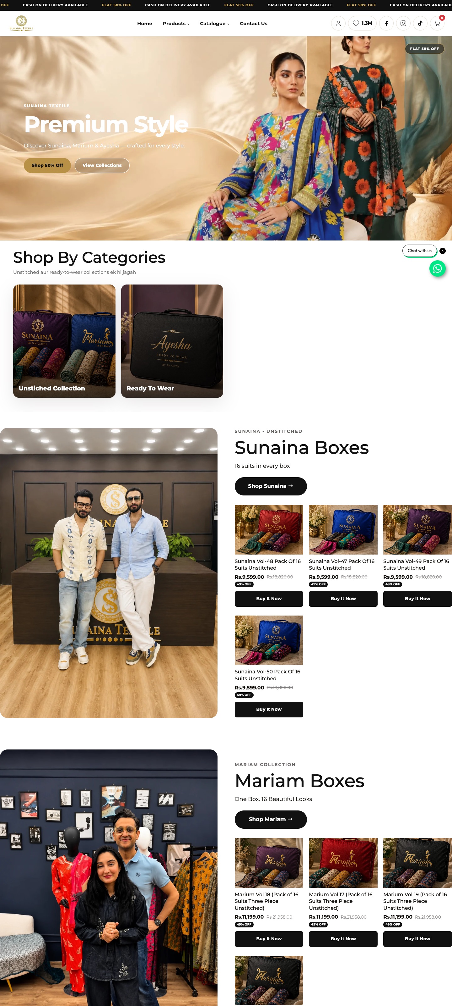 Screenshot of Sunaina Textile
